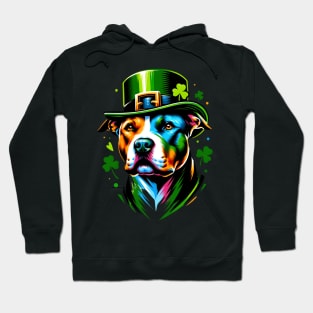 American Staffordshire Terrier Celebrates St. Patrick's Day Hoodie